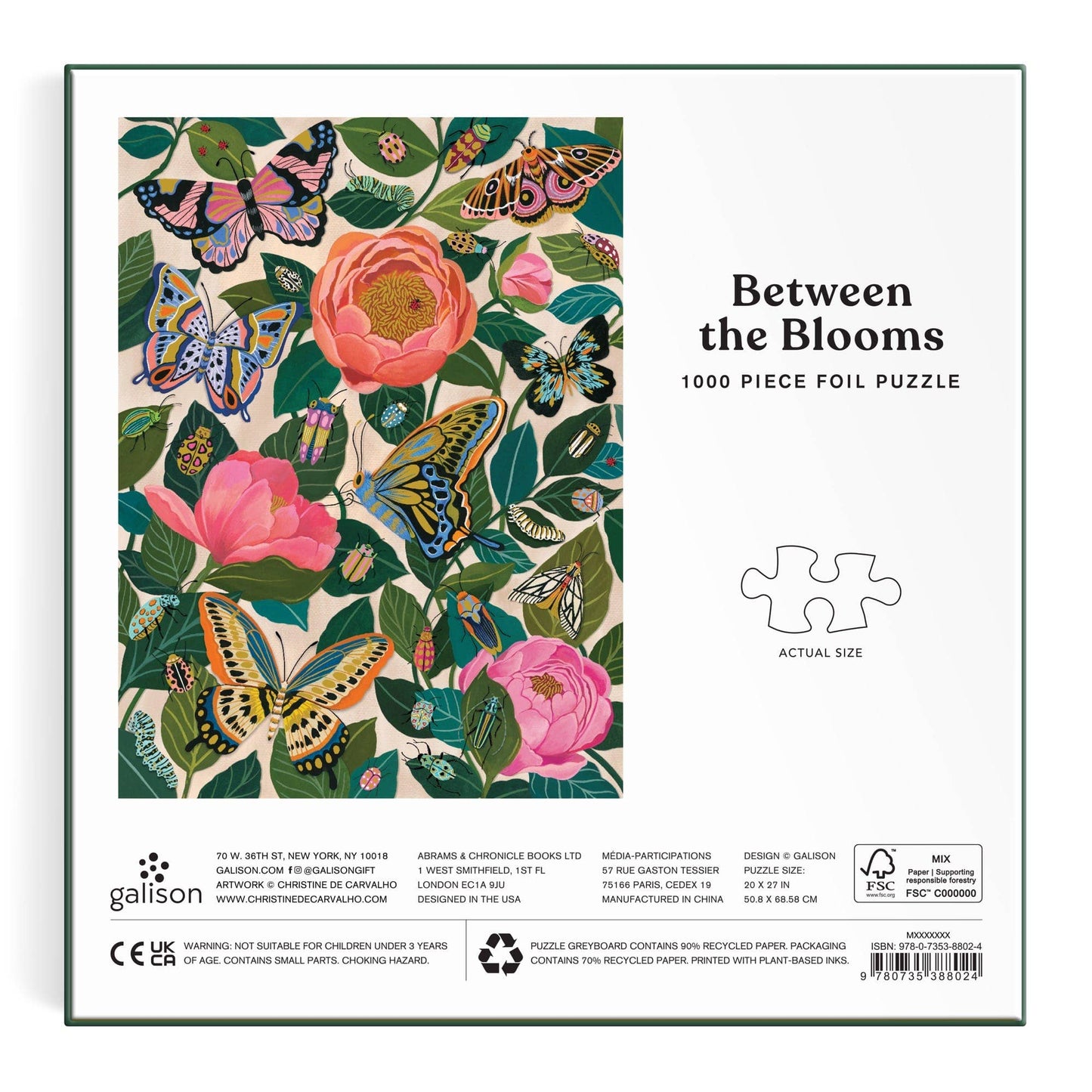 Jigsaw Puzzle; Between the Blooms 1000 Piece Foil Puzzle