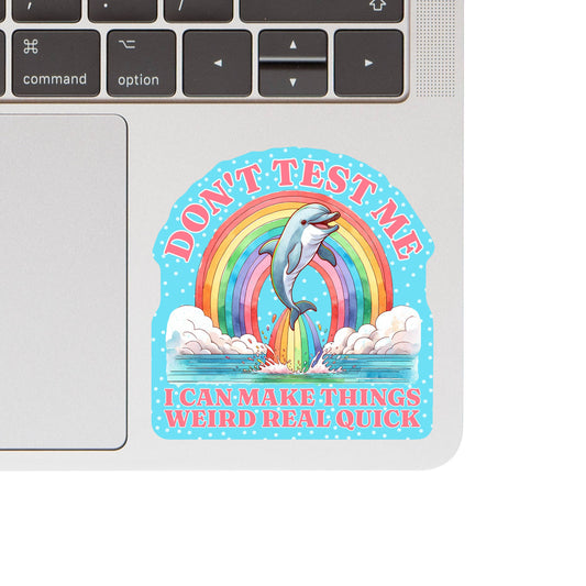 Vinyl Sticker; 80s Weird Dolphin