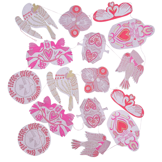 Sewn Garland; Love Birds