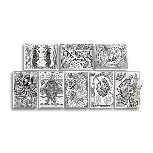 Ooly Hidden Colors: Magic Paint Sheets - Magic Ocean (9 PC Set)