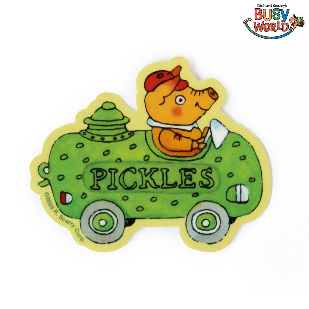Vinyl Sticker; Richard Scarry® - Pickle Car Sticker by Three Potato Four