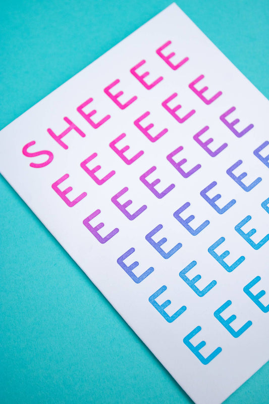 Letterpress Greeting Card; Sheeeeesh By M.C. Pressure