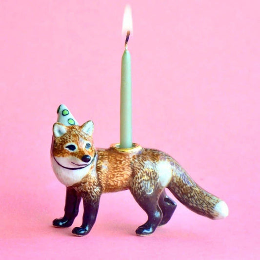 Camp Hollow Cake Topper; Red Fox (Hand-Painted Porcelain)