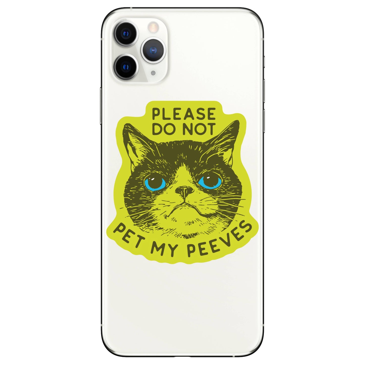 Vinyl Sticker; Pet Peeves (Funny Cat Retro High Quality)