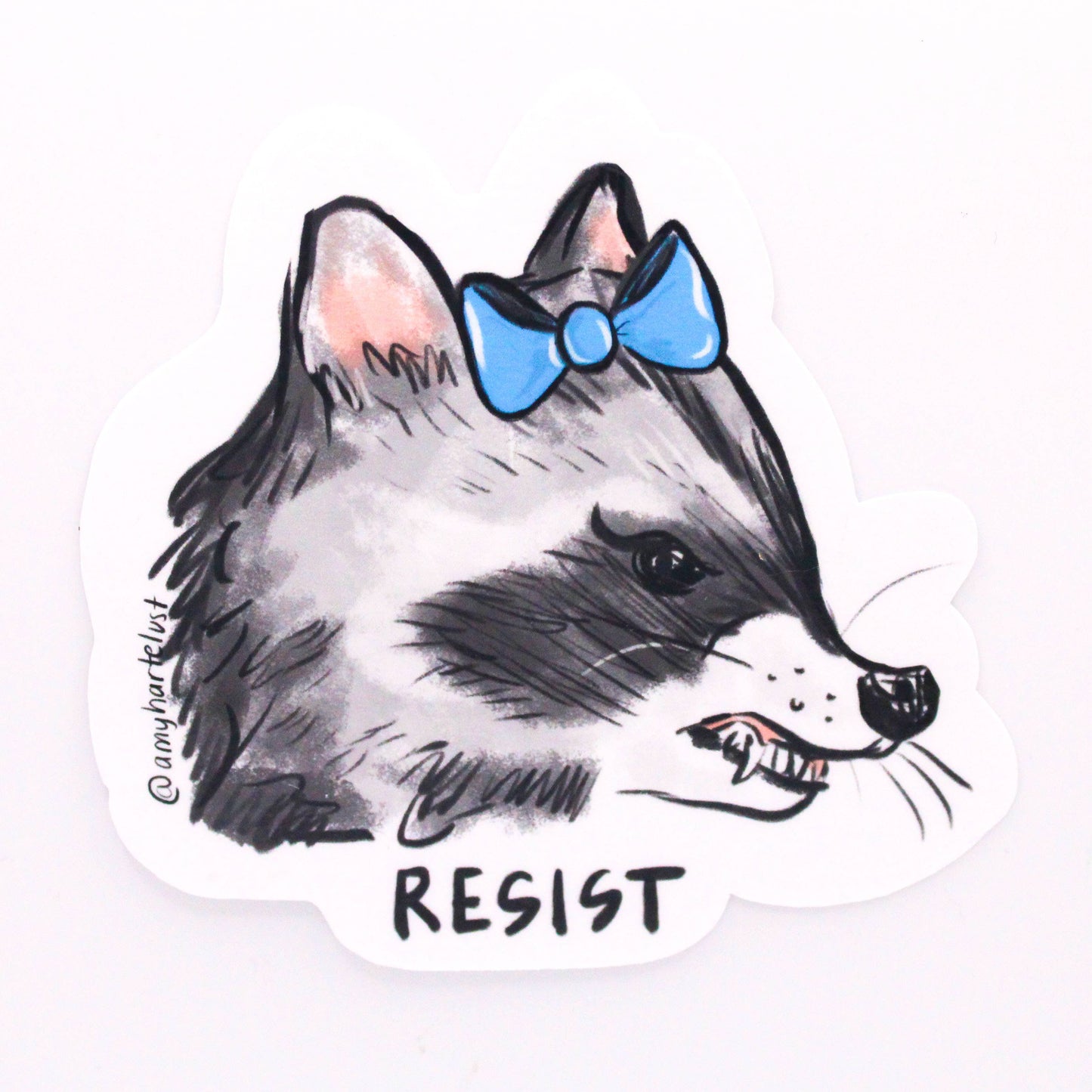 Vinyl Sticker; Resistance Raccoon