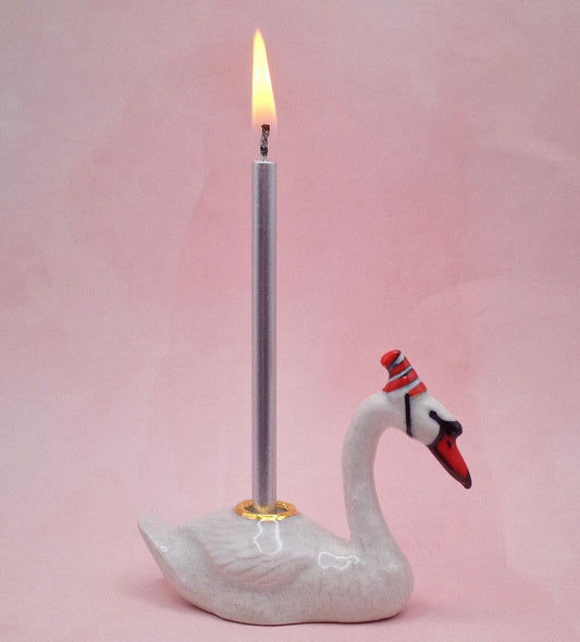 Camp Hollow Cake Topper; Swan (Hand-Painted Porcelain)