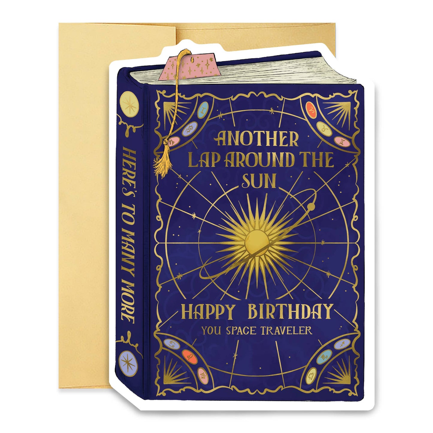 Birthday Card; Cosmos Birthday Book Cover (Die-cut Card)
