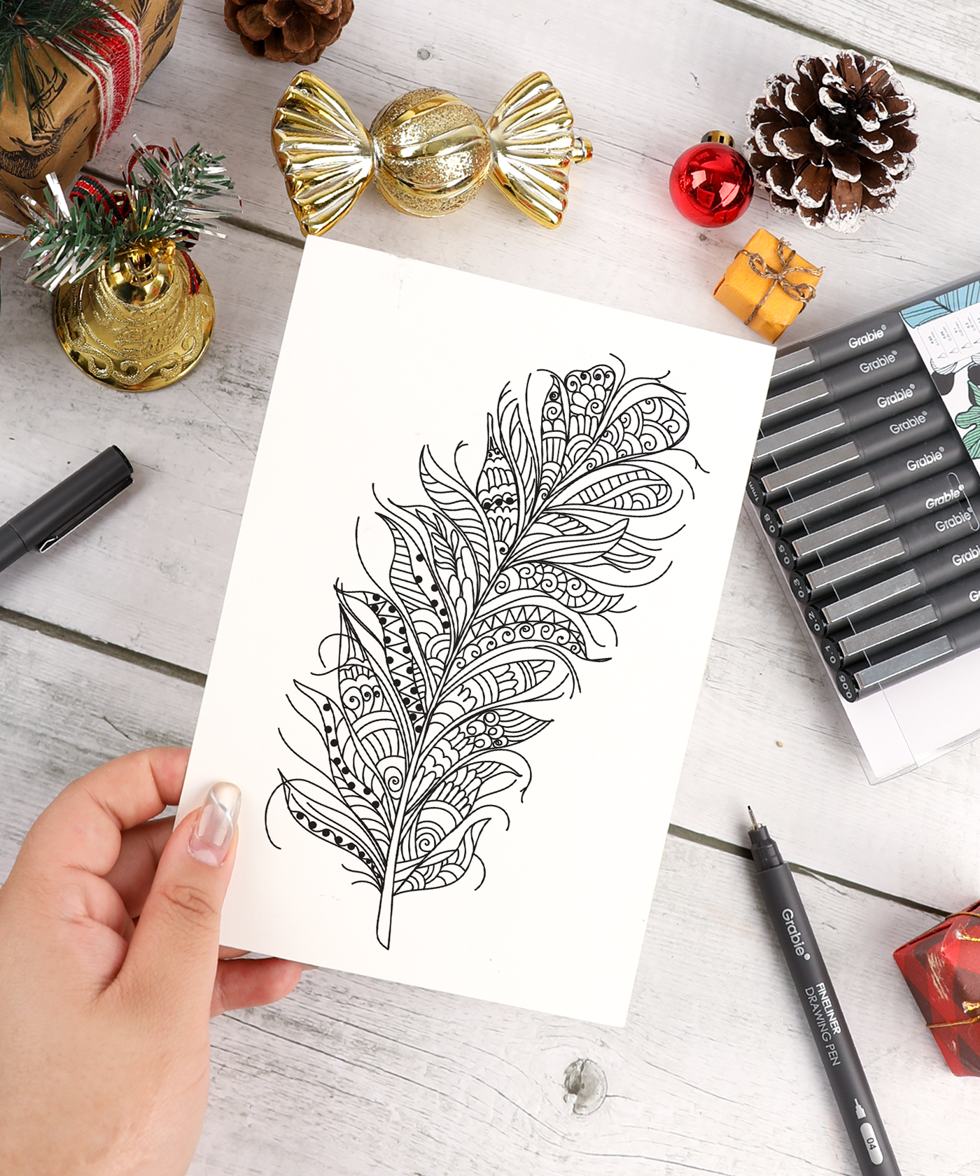 Drawing Pen Set Of 12 (Fineliner) By Grabie
