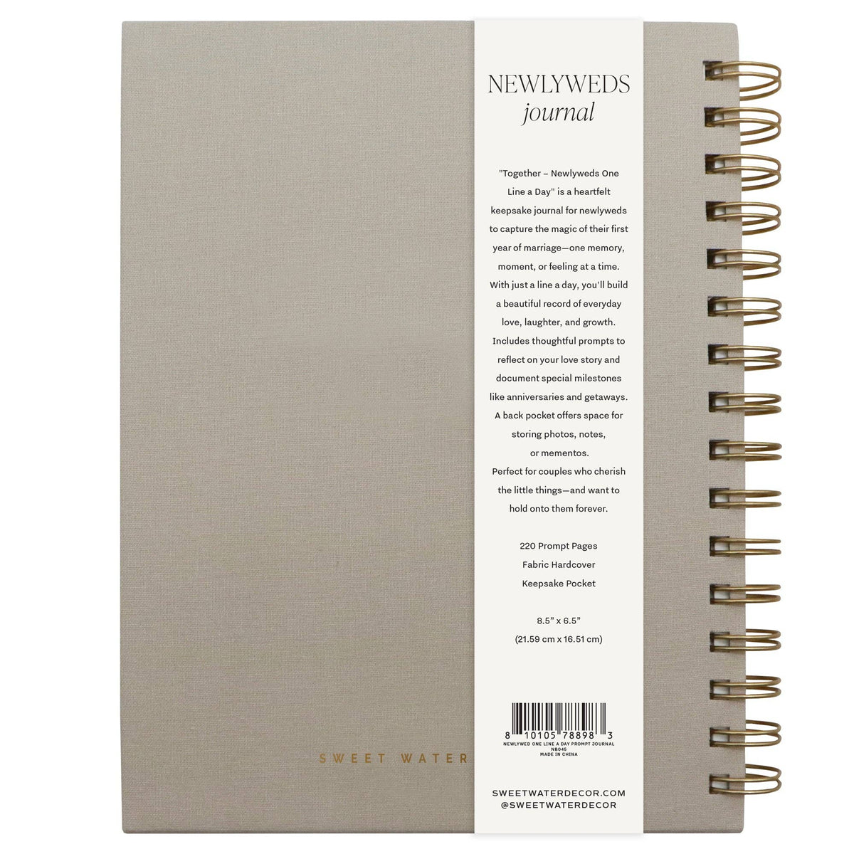 Prompted Journal; Newlyweds One Line a Day | Sweet Water Decor