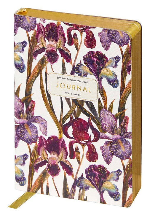 Daily Planner Journal; Irises (A6, Vegan Leather) - BV by Bruno Visconti