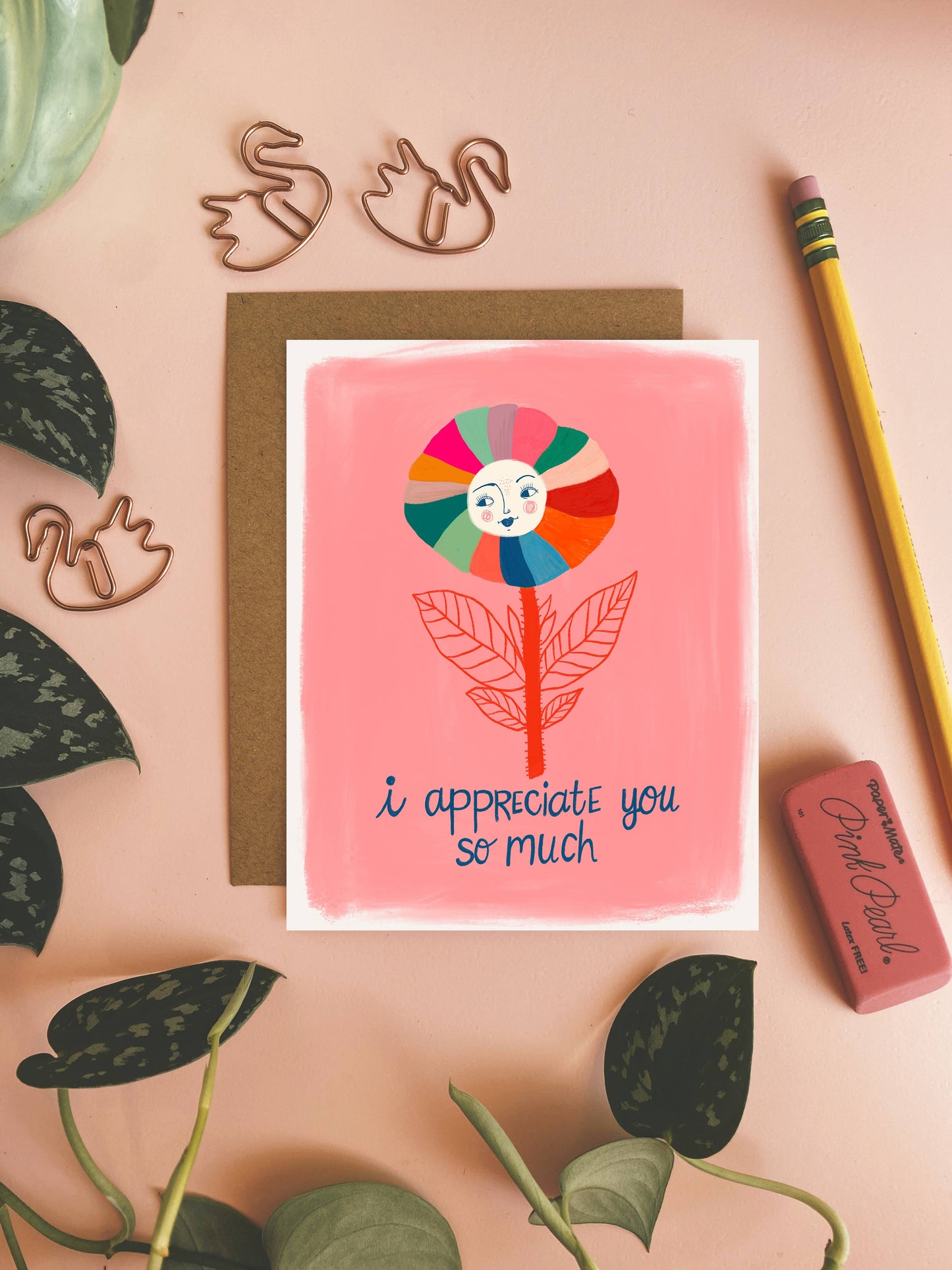 Thank You Card; I Appreciate You So Much By Dream Folk Studio
