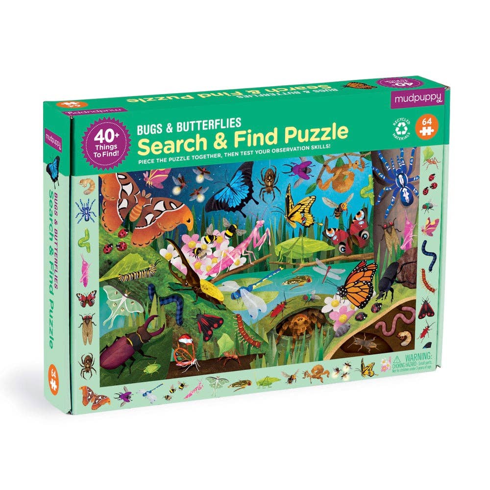 Jigsaw Puzzle; Bugs & Butterflies (64 Pieces)