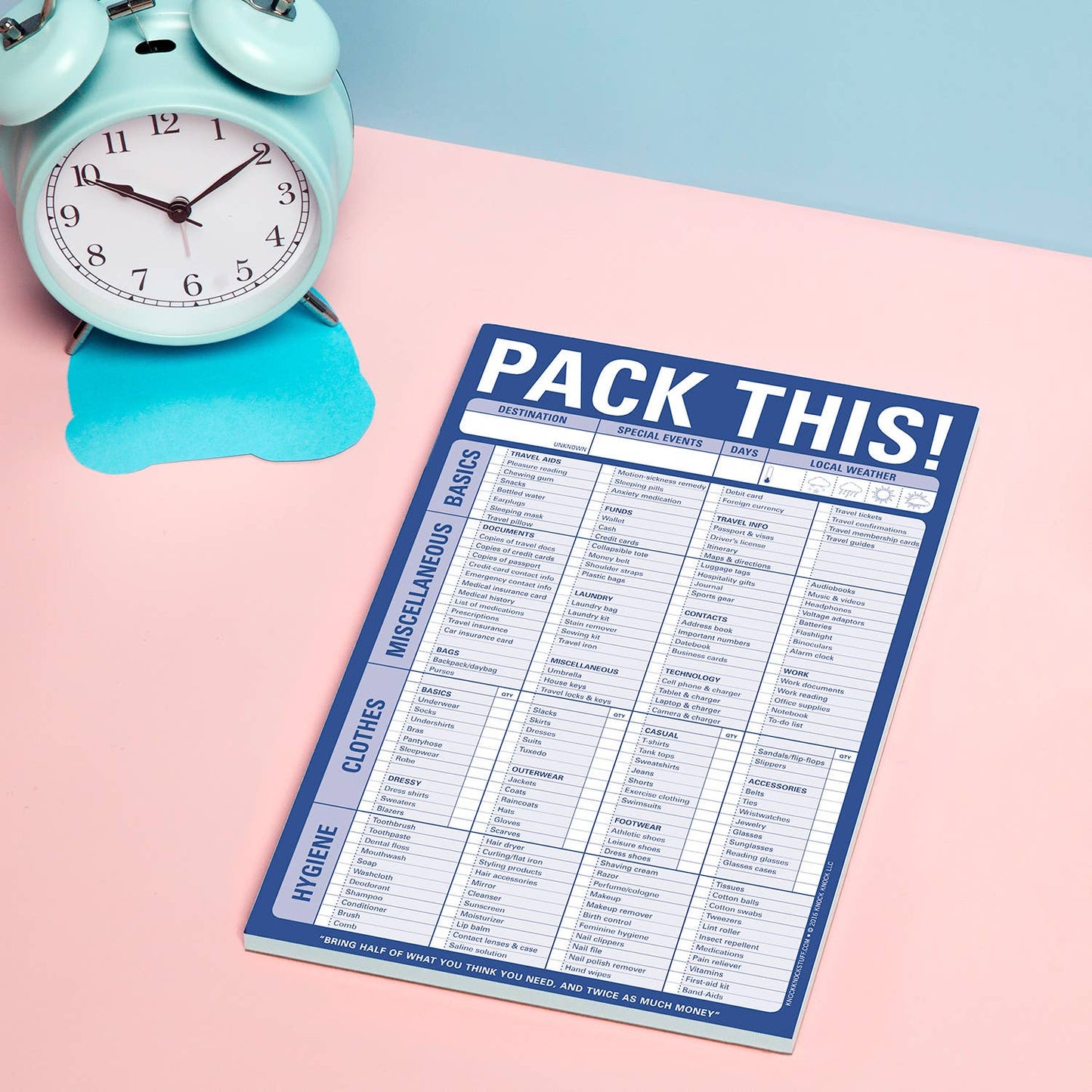 Notepad; Pack This! (Blue, 60 Sheets)