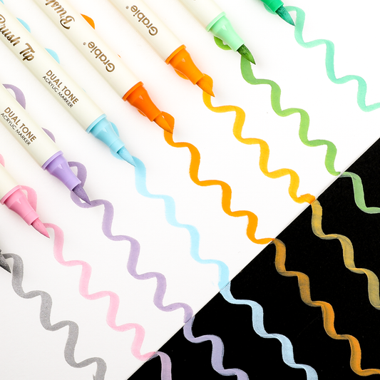 Acrylic Paint Marker Set of 36 (Dual Tone Brush Tip)