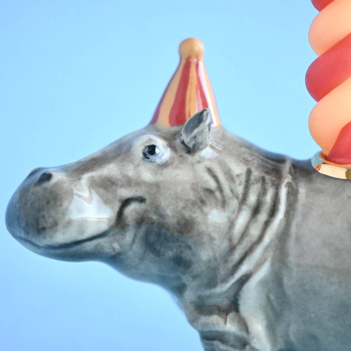 Camp Hollow Cake Topper; Hippo (Hand-Painted Porcelain)