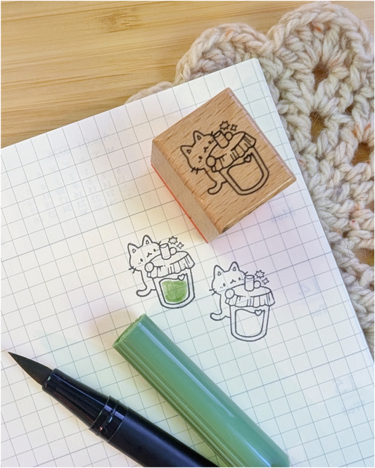 Wood Stamp; Little Drink | CC's Art Café