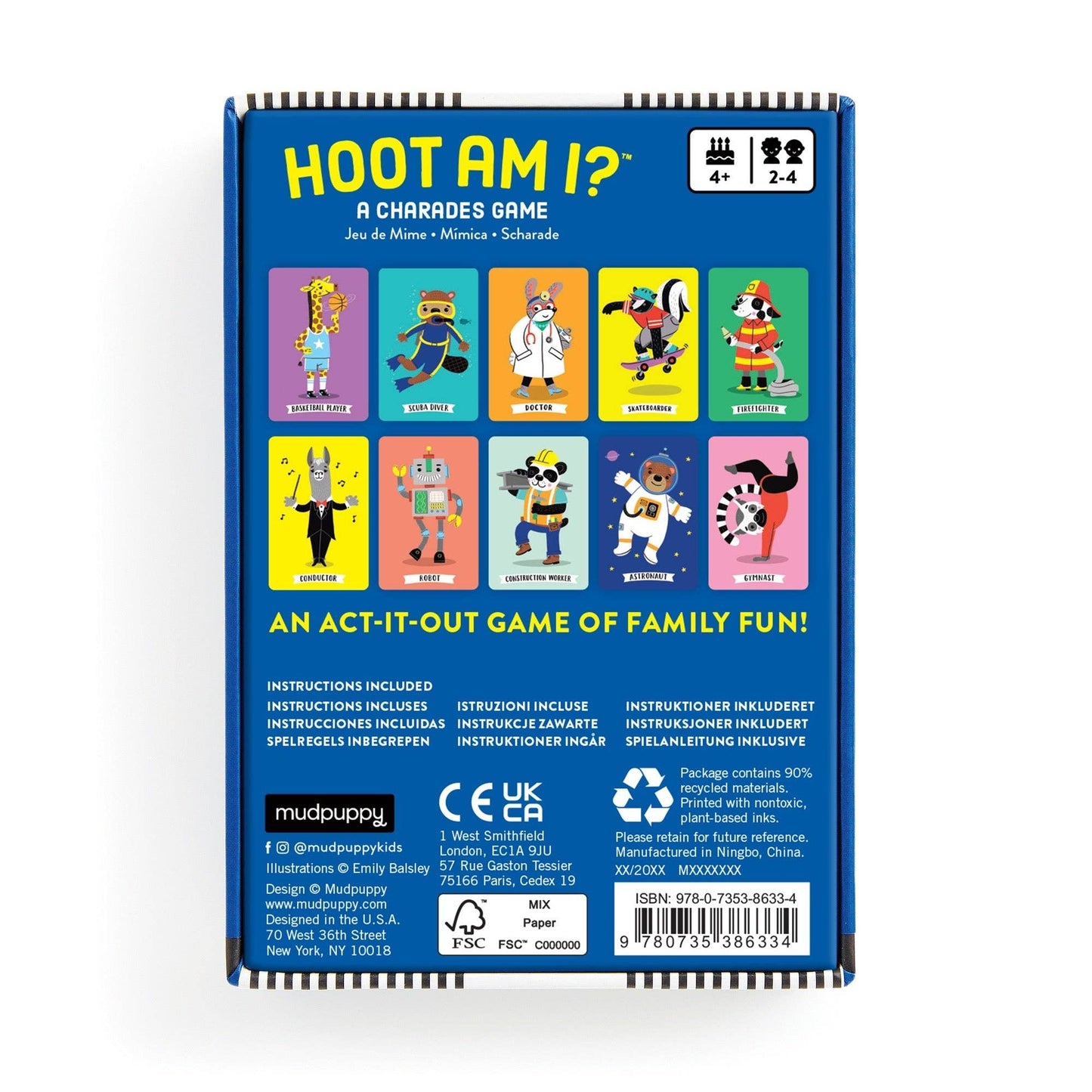 Charades Card Game; Hoot am I?