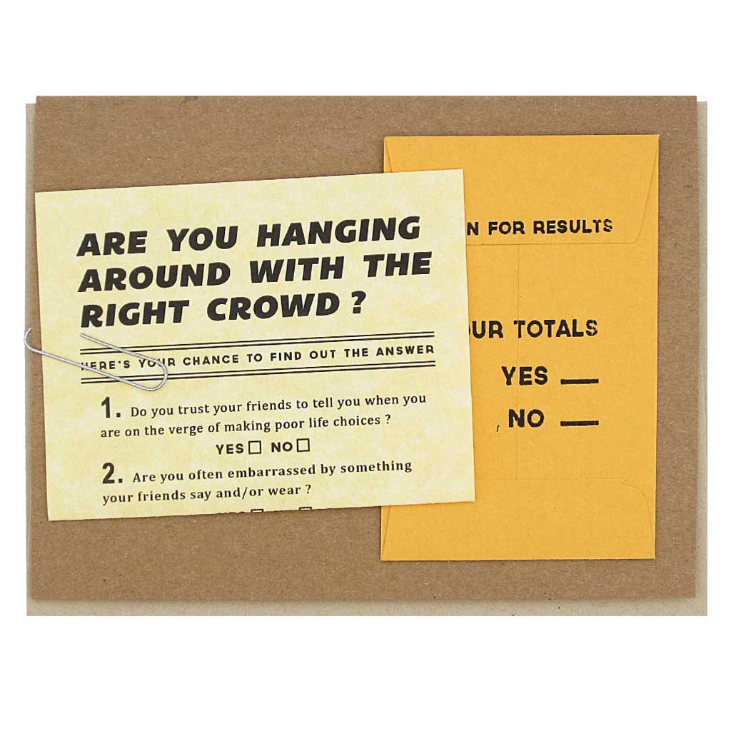 Greeting Card; Good Friends Questionnaire
