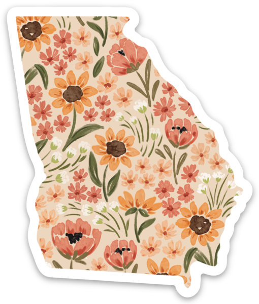Vinyl Sticker; Georgia State Floral