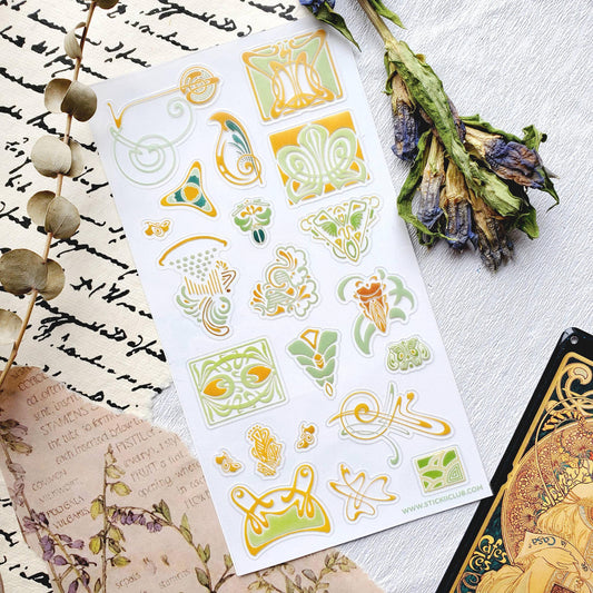 Sticker Sheet; Art Nouveau Accents
