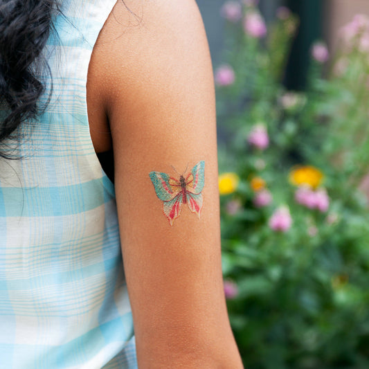 Temporary Tattoo Pack; Colorful Butterfly