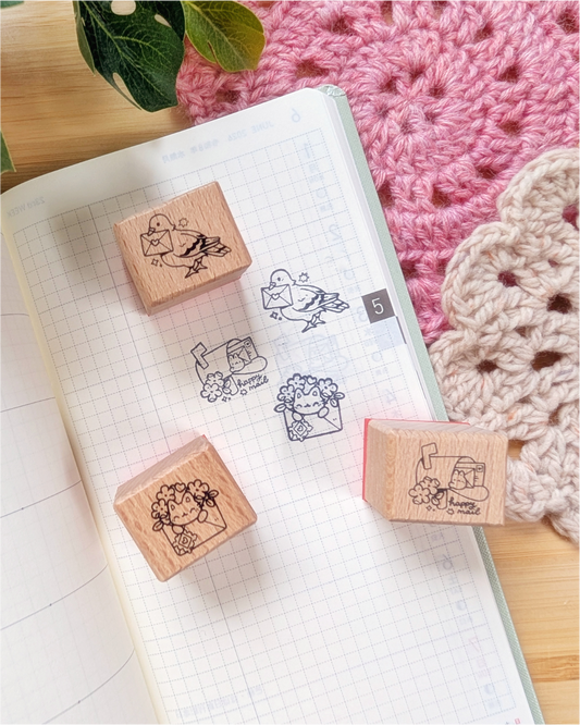 Wood Stamp; Pigeon Mail Delivery Service | CC's Art Café