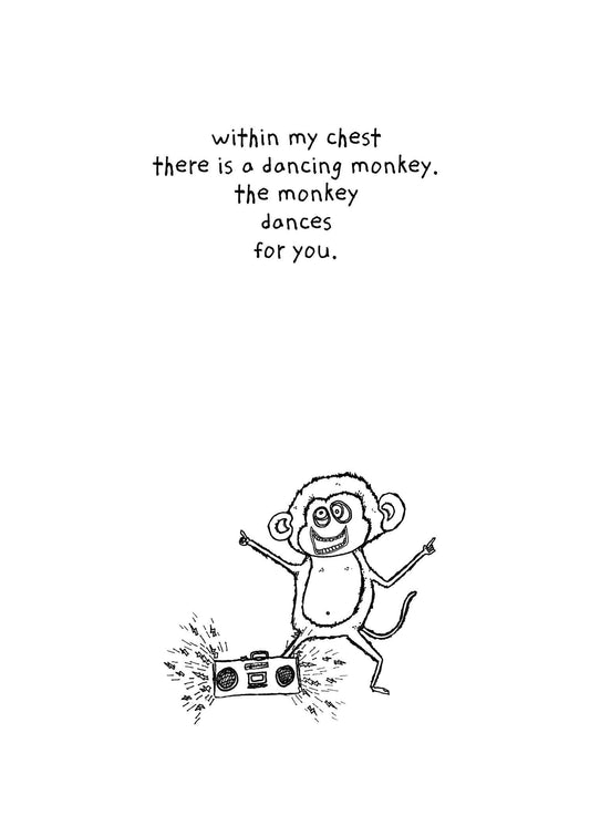 Greeting Card; Dancing Monkey