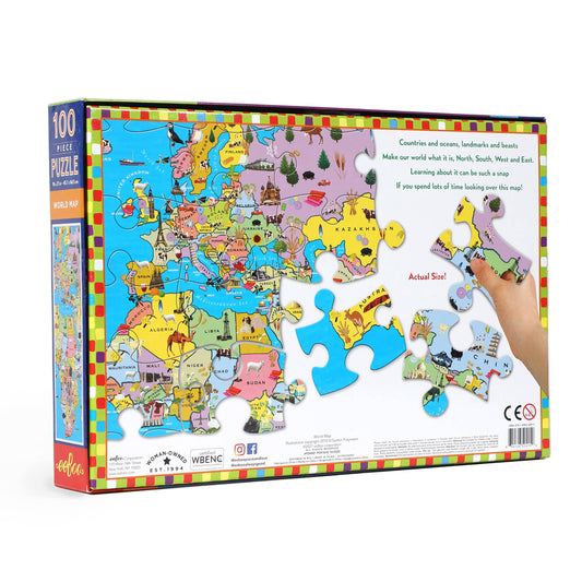 Eeboo Jigsaw Puzzle; World Map (100 Piece)