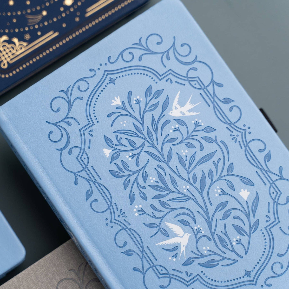 Notebook; Songbird in Blue Letter Size Dot Grid | Archer and Olive