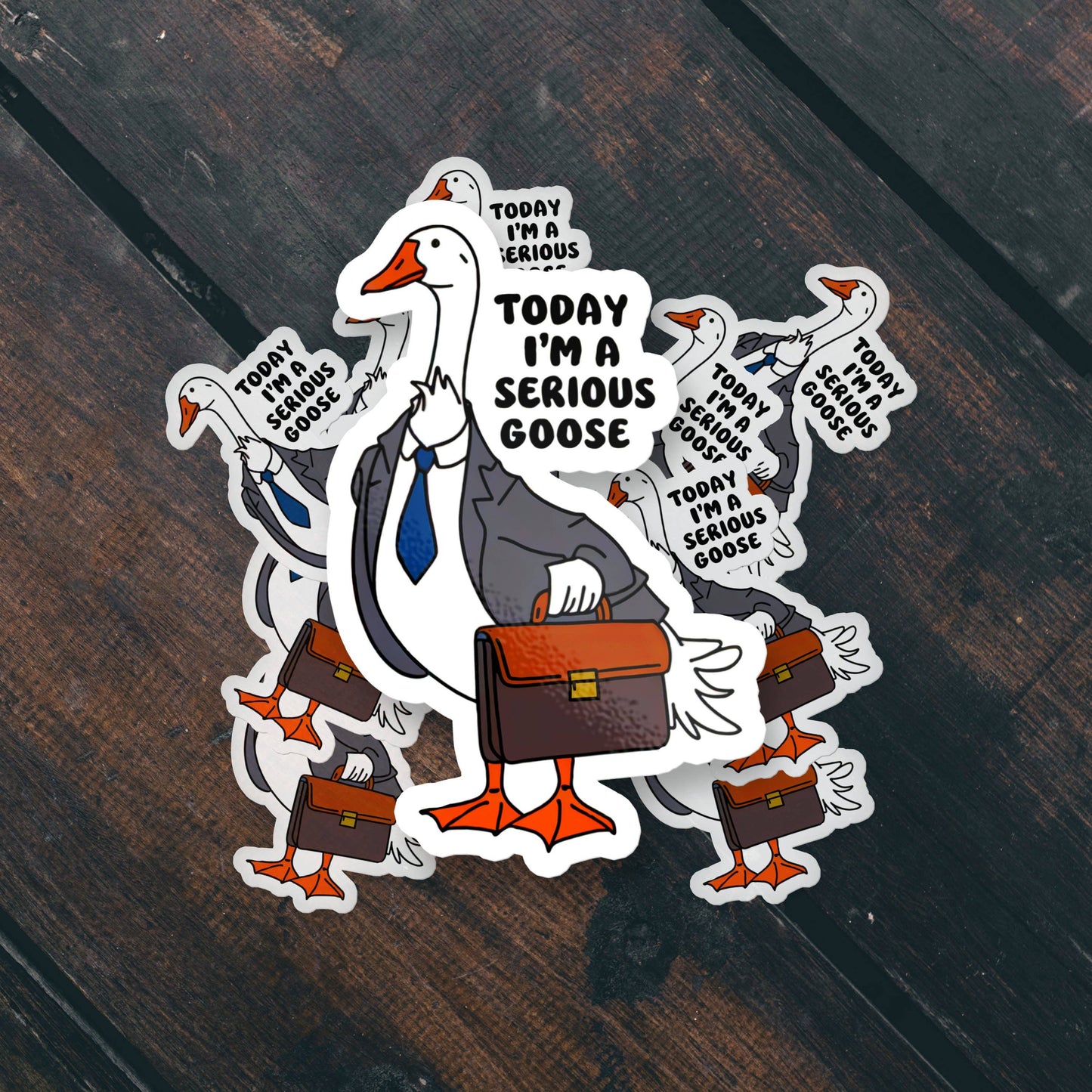 Serious Goose Vinyl Sticker | Sticker Bull