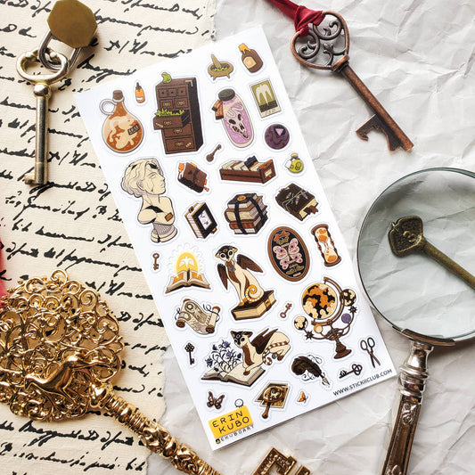 Stickii Sticker Sheet; Library of Secrets