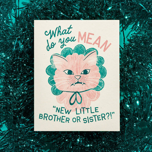 Baby Card; New Little Brother or Sister (Risograph Card)
