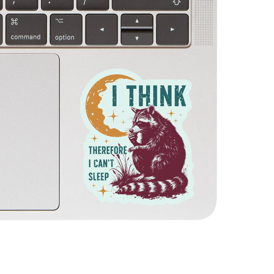 Vinyl Sticker; Racoon Thinker