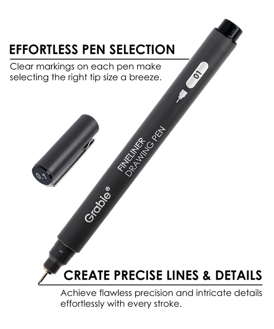 Drawing Pen Set Of 12 (Fineliner) By Grabie