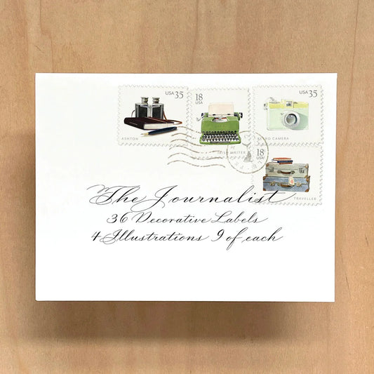 Decorative Labels; The Journalist, Reporter's tools by Felix Doolittle (36 Labels)