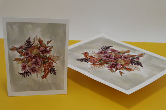 Art Print; Bouquet of Fall Flowers (5x7) By XO Whit