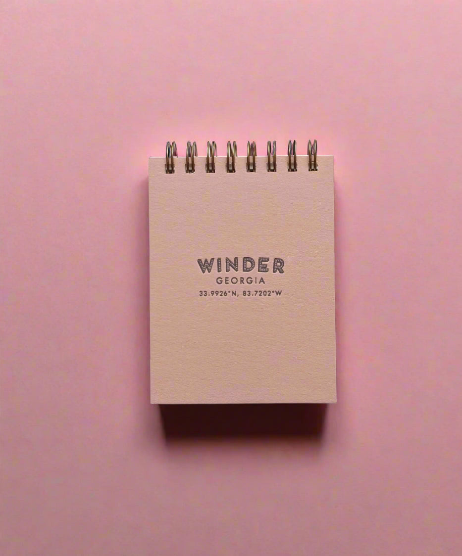 Mini Jotter Notebook; Winder, Georgia (Sunset Pink Cover)
