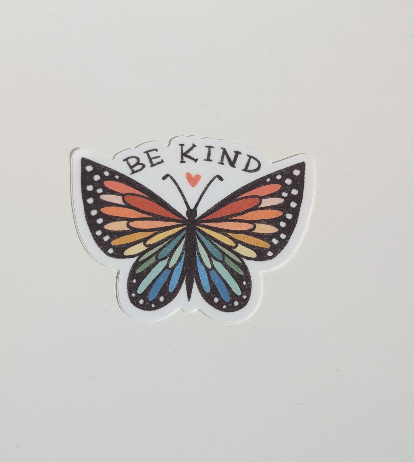 Vinyl Sticker; Be Kind Rainbow Butterfly