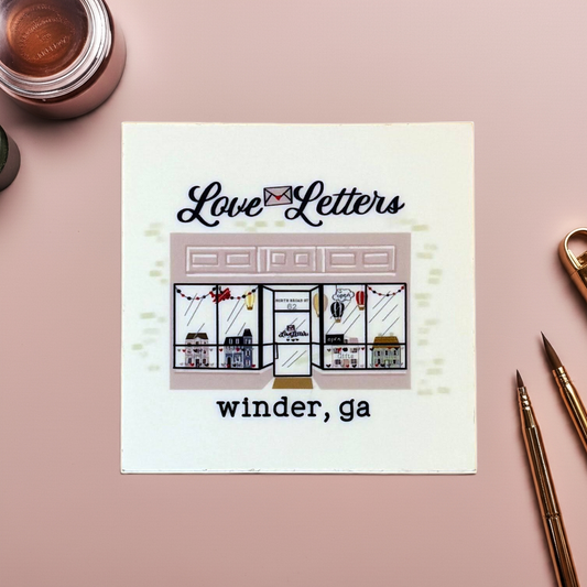 Vinyl Sticker; Love Letters Storefront | Made By Shellie