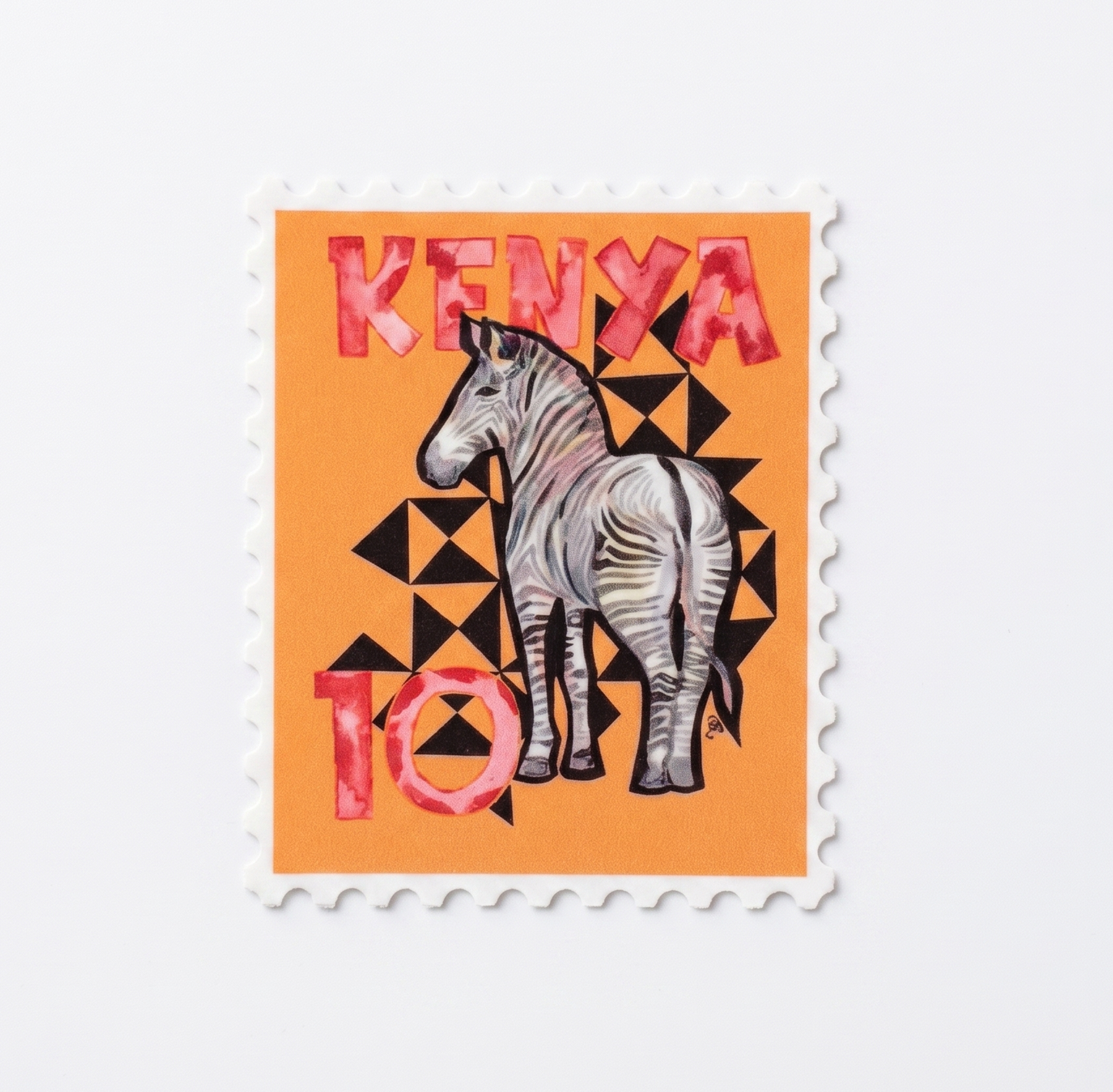 Vinyl Stamp Sticker; Kenya - Made By Shellie