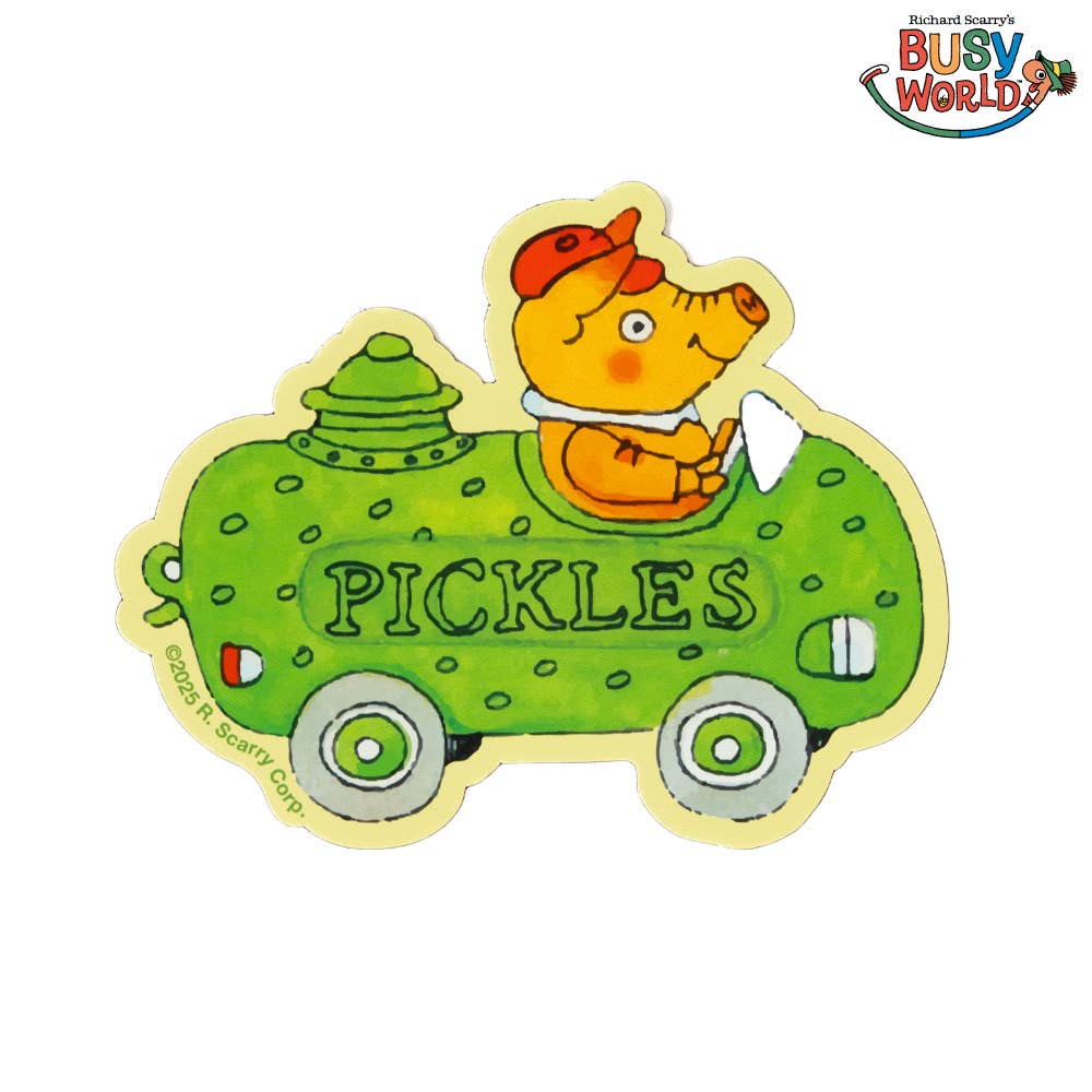 Richard Scarry® Pickle Car Magnet | Pig Will | Die-Cut | Three Potato Four