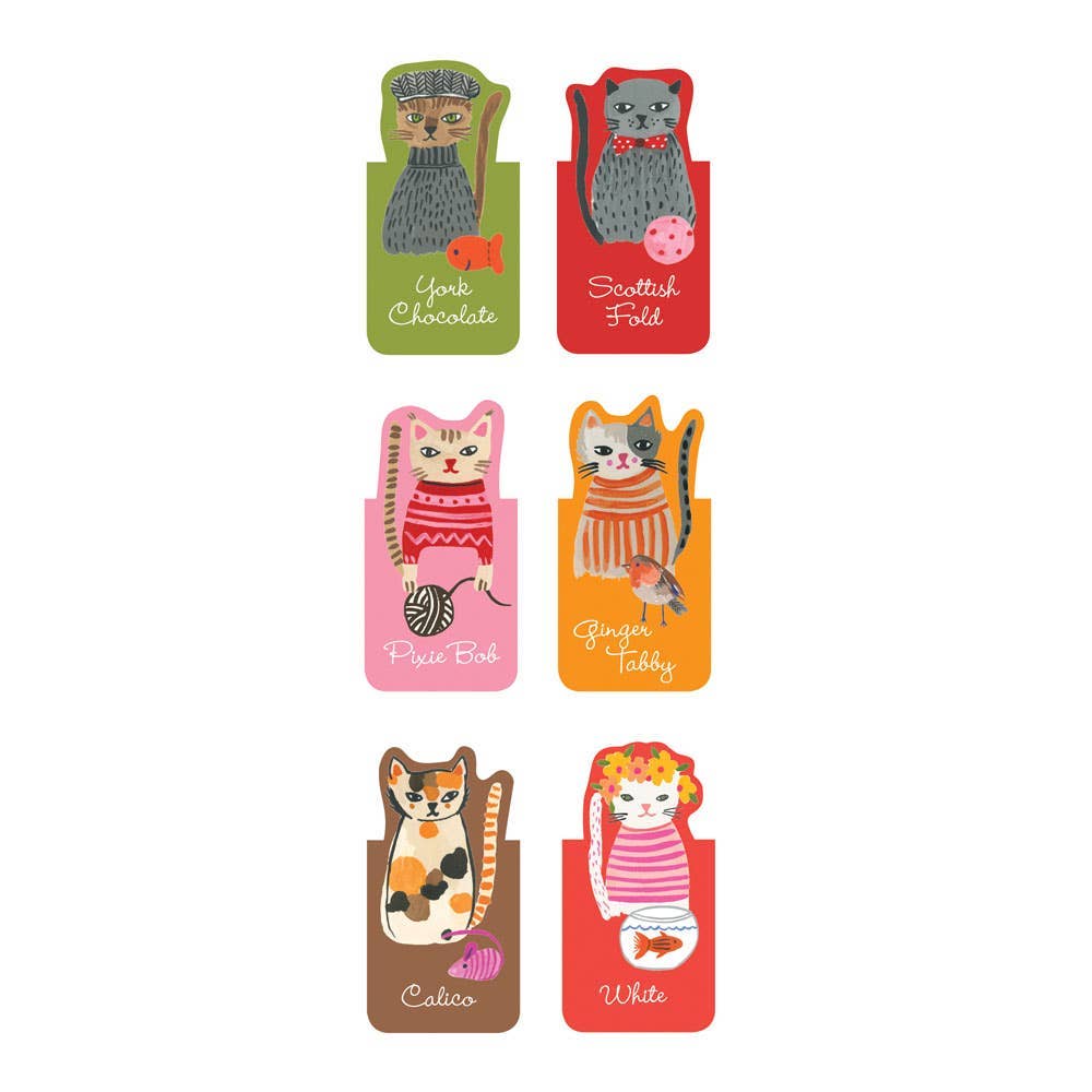 Magnetic Bookmarks; Cool Cats (6 Die-Cut Magnetic Bookmarks)
