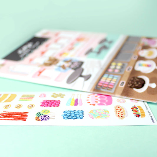 Sticker Scene Card; Sweet Shop