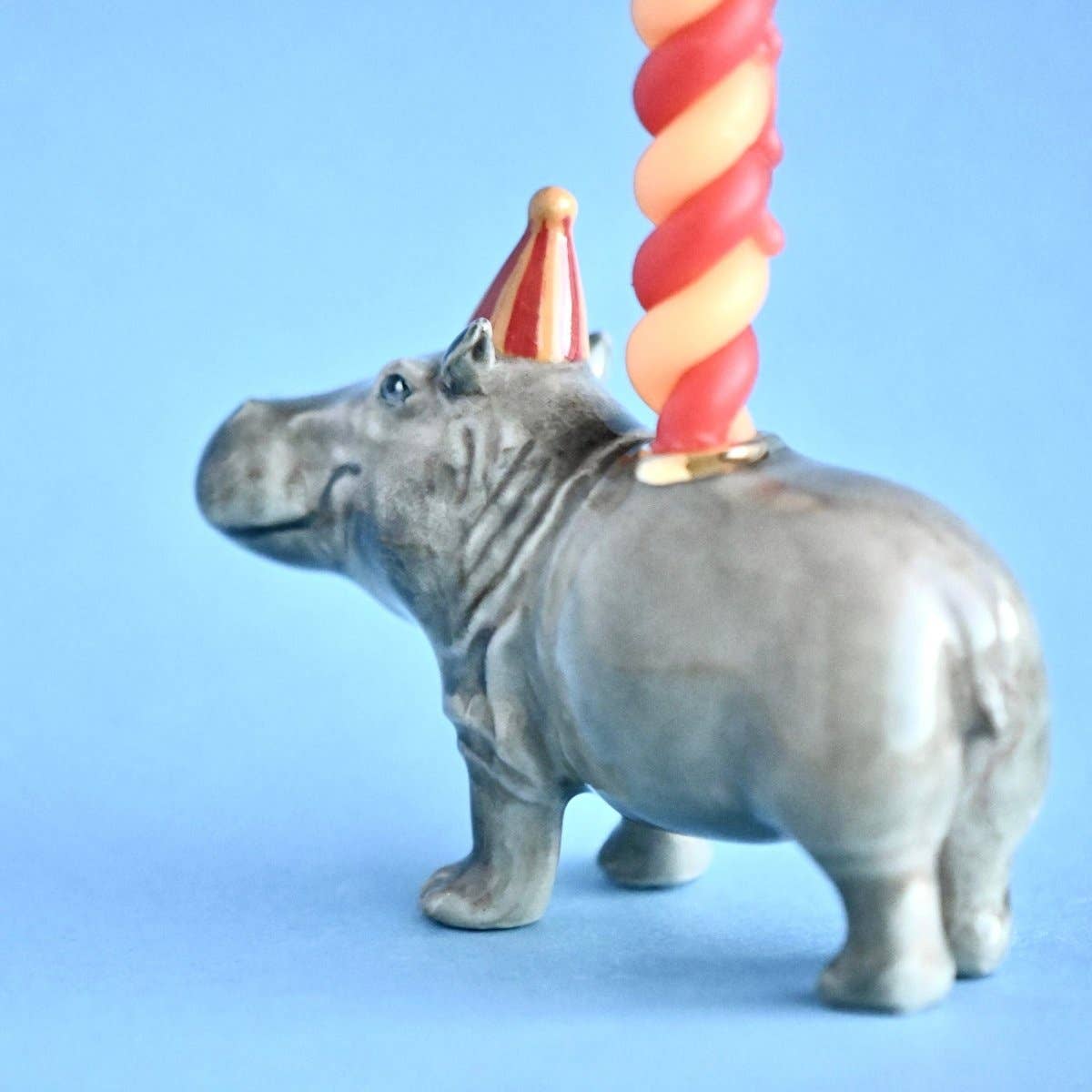 Camp Hollow Cake Topper; Hippo (Hand-Painted Porcelain)