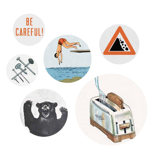 Pinback Button Set; Danger