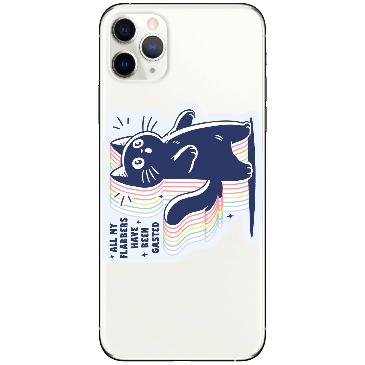 Vinyl Sticker; Flabbers (Funny Cute Kitty Cat Sarcastic High Quality)