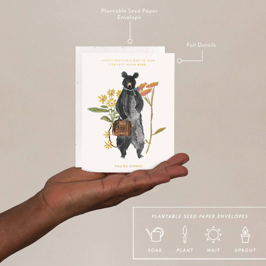 Seedlings Mother's Day Card; Mama Bear (Plantable Envelope)