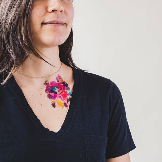 Temporary Tattoo Pack; Festive Floral
