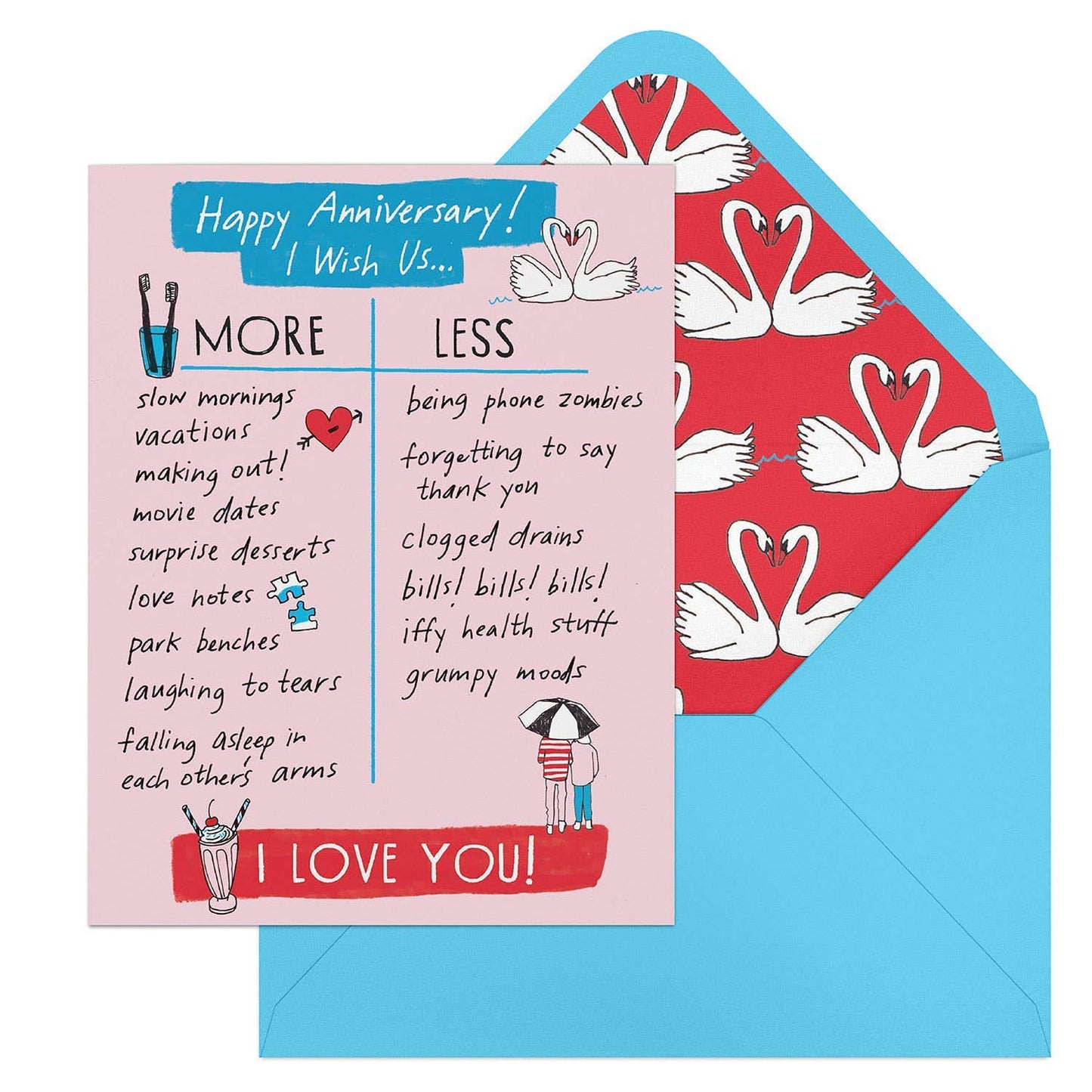 Anniversary Card; More/Less by Julia Rothman