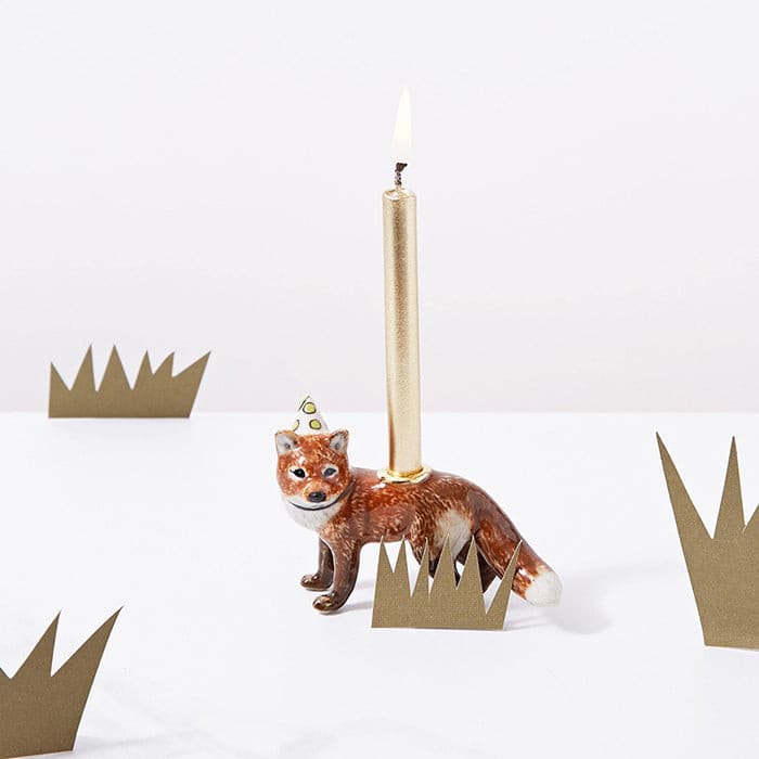 Camp Hollow Cake Topper; Red Fox (Hand-Painted Porcelain)